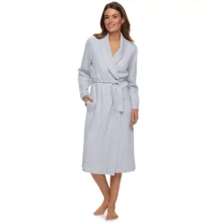 Women's Croft & Barrow® Waffle-Knit Long Shawl-Collar Robe