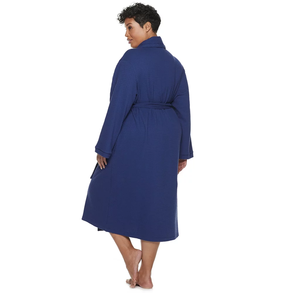 Plus Size Croft & Barrow® Shawl-Collar Waffle Robe 4 Plus Size Croft & Barrow® Shawl-Collar Waffle Robe - Image 2