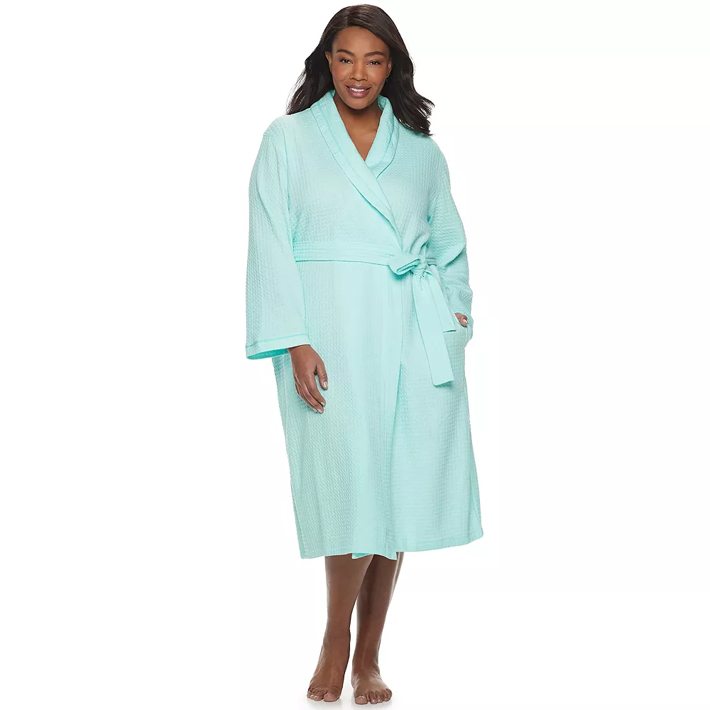 Plus Size Croft & Barrow® Shawl-Collar Waffle Robe 3 Plus Size Croft & Barrow® Shawl-Collar Waffle Robe