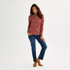 Women's Croft & Barrow® Essential Long-Sleeve Crewneck Tee -Clothing-Croft & Barrow 3836990 ALT2