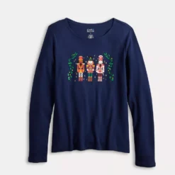 Women's Croft & Barrow® Holiday Long Sleeve Graphic Tee -Clothing-Croft & Barrow 3913731 ALT5