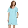 Women's Croft & Barrow® Waffle-Knit Zip-Front Short Sleeve Robe -Clothing-Croft & Barrow 3919609 Teal