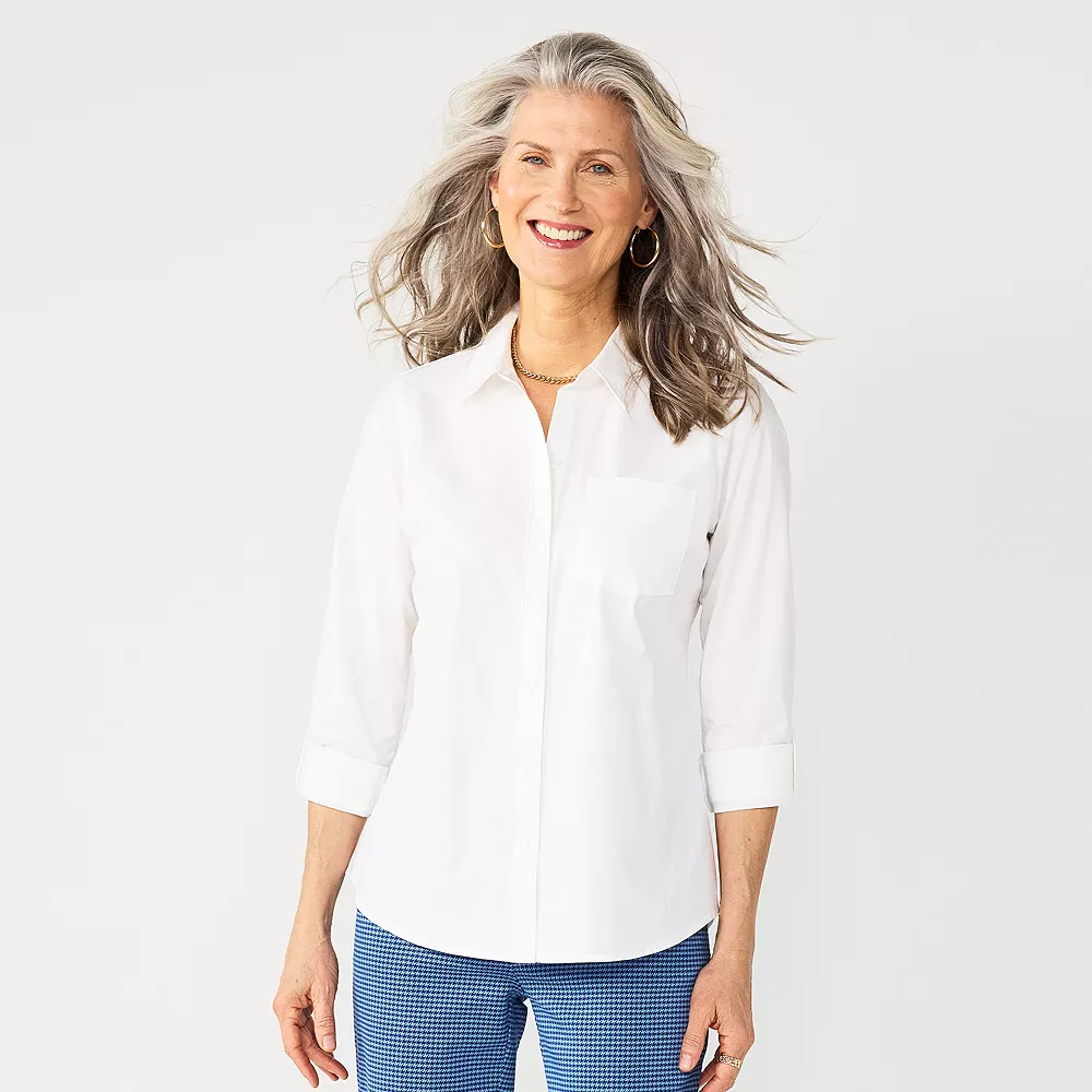Women's Croft & Barrow® Essential Comfort Stretch Shirt 2 Women's Croft & Barrow® Essential Comfort Stretch Shirt