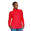 Women's Croft & Barrow® Extra Soft Cable-Knit Turtleneck Sweater -Clothing-Croft & Barrow 4924265 Red