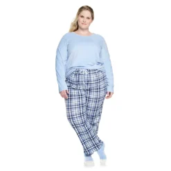 Plus Size Croft & Barrow® Velour Long Sleeve Pajama Top & Pajama Pants Set -Clothing-Croft & Barrow 5041065 ALT2