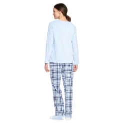 Petite Croft & Barrow® Velour Long Sleeve Pajama Top & Pajama Pants Set -Clothing-Croft & Barrow 5041069 ALT