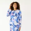Women's Croft & Barrow® Athleisure Crewneck Sweatshirt -Clothing-Croft & Barrow 5224371 Blue Bold Blooms