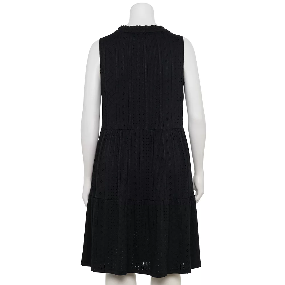 Plus Size Croft & Barrow® Splitneck Tiered Dress 4 Plus Size Croft & Barrow® Splitneck Tiered Dress - Image 2