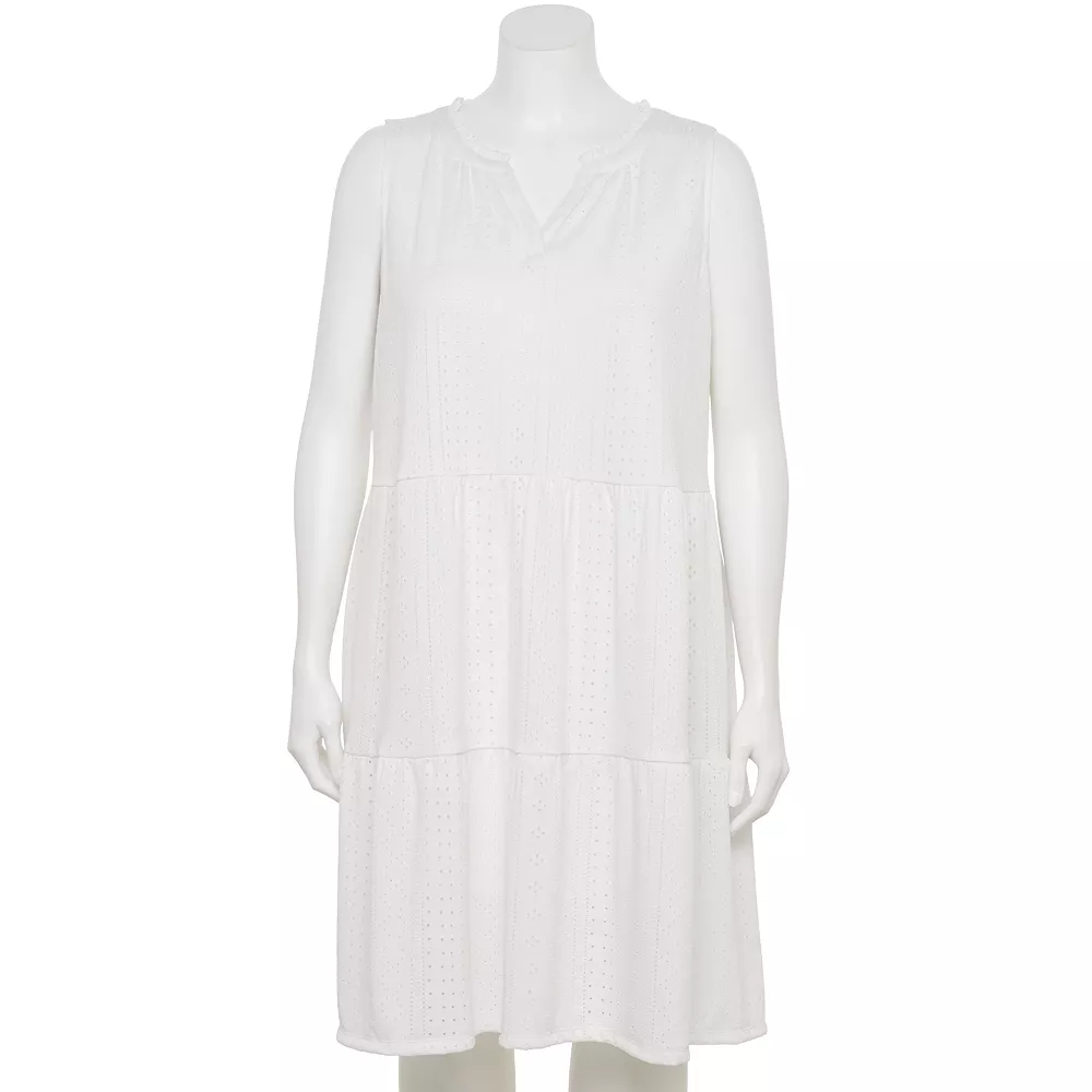 Plus Size Croft & Barrow® Splitneck Tiered Dress 3 Plus Size Croft & Barrow® Splitneck Tiered Dress