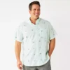 Big & Tall Croft & Barrow® Slim-Fit Performance Woven Button-Down Shirt -Clothing-Croft & Barrow 5272444 2 Way Marlins Mint