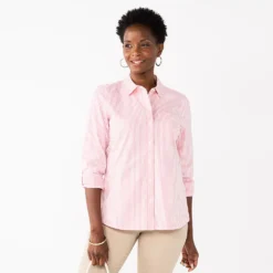 Petite Croft & Barrow® Essential Comfort Stretch Shirt