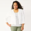 Plus Size Croft & Barrow® Open-Front Crop Cardigan -Clothing-Croft & Barrow 5476206 White