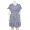 Plus Size Croft & Barrow® Smocked Waist Challis Dress -Clothing-Croft & Barrow 5510668 Navy White Gingham