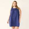 Plus Size Croft & Barrow® Sleeveless Nightgown -Clothing-Croft & Barrow 5529175 Navy Dots