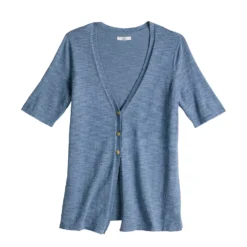 Women's Croft & Barrow® Elbow-Sleeve Cardigan -Clothing-Croft & Barrow 5533225 ALT5