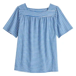 Women's Croft & Barrow® Squareneck Puff-Sleeve Top -Clothing-Croft & Barrow 5533229 ALT5