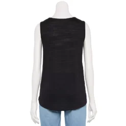 Petite Croft & Barrow® Lace-Trim V-Neck Tank -Clothing-Croft & Barrow 5577598 ALT