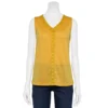 Petite Croft & Barrow® Lace-Trim V-Neck Tank -Clothing-Croft & Barrow 5577598 Gold