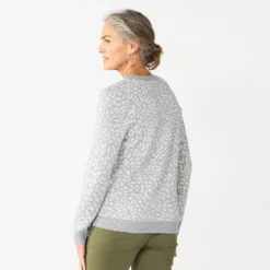 Women's Croft & Barrow® Classic V-Neck Cable Sweater -Clothing-Croft & Barrow 5579426 ALT