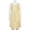 Plus Size Croft & Barrow® Sleeveless Tiered Linen Dress -Clothing-Croft & Barrow 5583998 Gold Stripe