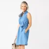 Women's Croft & Barrow® Sleeveless Chambray Shirtdress -Clothing-Croft & Barrow 5585765