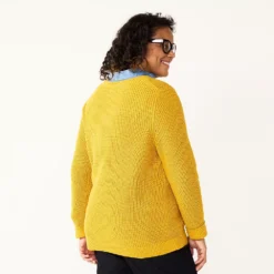 Plus Size Croft & Barrow® Placed Cable Pullover Sweater -Clothing-Croft & Barrow 5588807 ALT