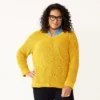 Plus Size Croft & Barrow® Placed Cable Pullover Sweater -Clothing-Croft & Barrow 5588807 Gold