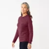 Women's Croft & Barrow® Cozy Crewneck Sweater 1 Women's Croft & Barrow® Cozy Crewneck Sweater -Clothing-Croft & Barrow 5588987 Plum