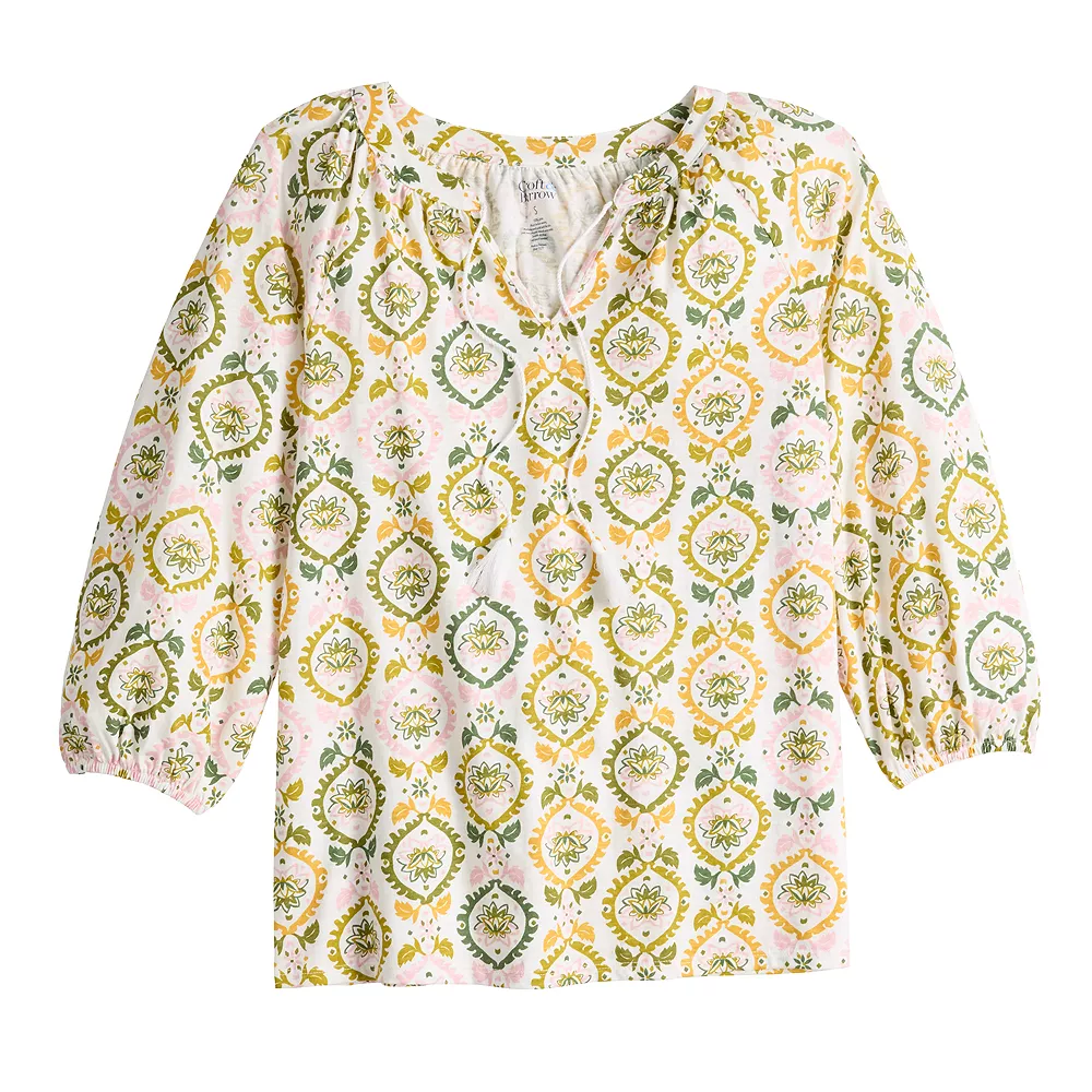 Women's Croft & Barrow® Tassel Peasant Top 5 Women's Croft & Barrow® Tassel Peasant Top - Image 3
