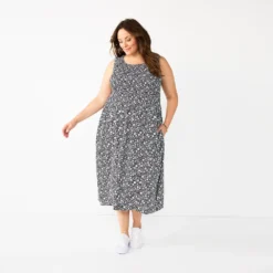 Plus Size Croft & Barrow® Smocked Swing Midi Dress