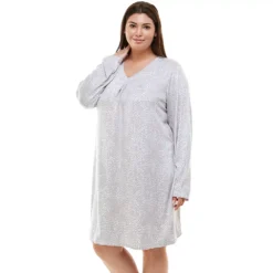 Plus Size Croft & Barrow® Whisperluxe Long Sleeve Sleepshirt -Clothing-Croft & Barrow 5597049 ALT2