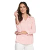 Petite Croft & Barrow® Roll-Tab Sleeve Soft Shirt 2 Petite Croft & Barrow® Roll-Tab Sleeve Soft Shirt -Clothing-Croft & Barrow 5608143 Pink Leaf Tile