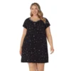 Plus Size Croft & Barrow® Cozy Short Sleeve Smocked Nightgown -Clothing-Croft & Barrow 5637632 Black Dotted Ditsy Flo