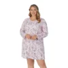 Plus Size Croft & Barrow® Cozy Long Sleeve Smocked Nightgown -Clothing-Croft & Barrow 5637636 Pink Floral Paisley