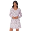 Petite Croft & Barrow® Cozy Long Sleeve Smocked Nightgown -Clothing-Croft & Barrow 5637637 Pink Floral Paisley
