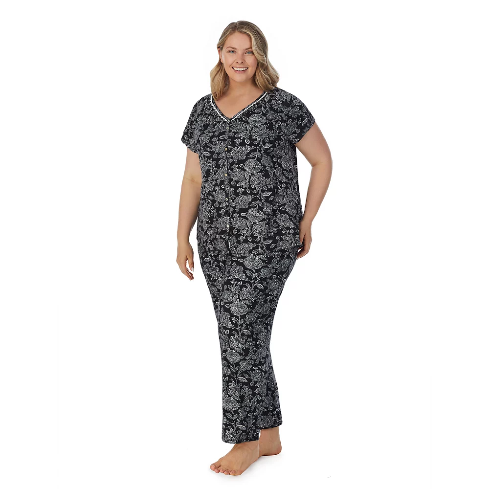 Plus Size Croft & Barrow® Cozy Short Sleeve Button-Front Pajama Top & Pajama Pants Sleep Set 5 Plus Size Croft & Barrow® Cozy Short Sleeve Button-Front Pajama Top & Pajama Pants Sleep Set - Image 3