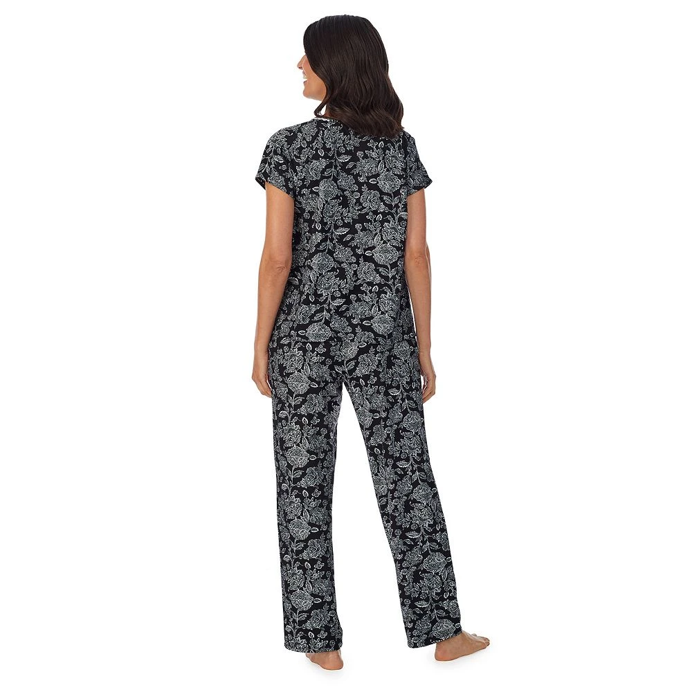 Petite Croft & Barrow® Cozy Short Sleeve Button-Front Pajama Top & Pajama Pants Sleep Set 4 Petite Croft & Barrow® Cozy Short Sleeve Button-Front Pajama Top & Pajama Pants Sleep Set - Image 2