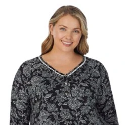 Plus Size Croft & Barrow® Cozy Long Sleeve Pajama Top & Pajama Pants Sleep Set -Clothing-Croft & Barrow 5637645 ALT3