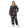 Plus Size Croft & Barrow® Cozy Long Sleeve Pajama Top & Pajama Pants Sleep Set -Clothing-Croft & Barrow 5637645 Black Large Floral