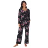 Petite Croft & Barrow® Cozy Long Sleeve Pajama Top & Pajama Pants Sleep Set -Clothing-Croft & Barrow 5637646 Black Large Floral