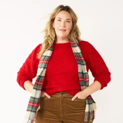 Plus Size Croft & Barrow® Puff-Sleeve Bobble Sweater