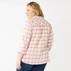Plus Size Croft & Barrow® The Extra Soft Plaid Flannel Shirt -Clothing-Croft & Barrow 5666375 ALT