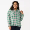Plus Size Croft & Barrow® The Extra Soft Plaid Flannel Shirt -Clothing-Croft & Barrow 5666375 Green Plaid