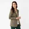 Women's Croft & Barrow® Comfort Stretch Blazer -Clothing-Croft & Barrow 5667838 Brown Herringbone