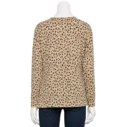 Petite Croft & Barrow® V-Neck Long Sleeve Top -Clothing-Croft & Barrow 5676626 ALT