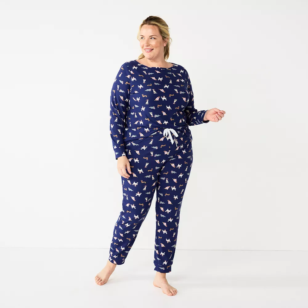 Plus Size Croft & Barrow® Long Sleeve Pajama Top & Pajama Pants Sleep Set 5 Plus Size Croft & Barrow® Long Sleeve Pajama Top & Pajama Pants Sleep Set - Image 3