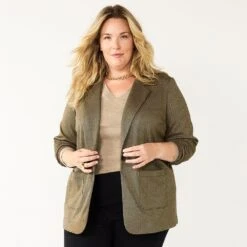 Plus Size Croft & Barrow® Comfort Stretch Blazer