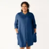 Plus Size Croft & Barrow® Quilted Zip Duster Robe -Clothing-Croft & Barrow 5715005 Navy