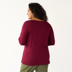 Plus Size Croft & Barrow® Holiday Motif Graphic Tee -Clothing-Croft & Barrow 5726116 ALT