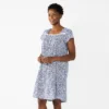 Petite Croft & Barrow® Short Sleeve Knit Nightgown -Clothing-Croft & Barrow 5773729 Navy Shells
